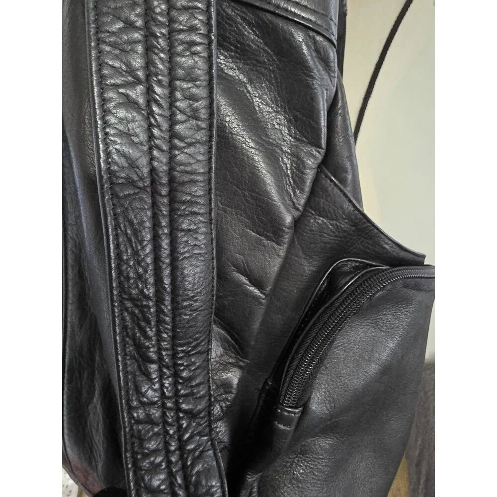 Beautiful David King Boston Soft Black Leather Multi-Pocket Backpack EuC